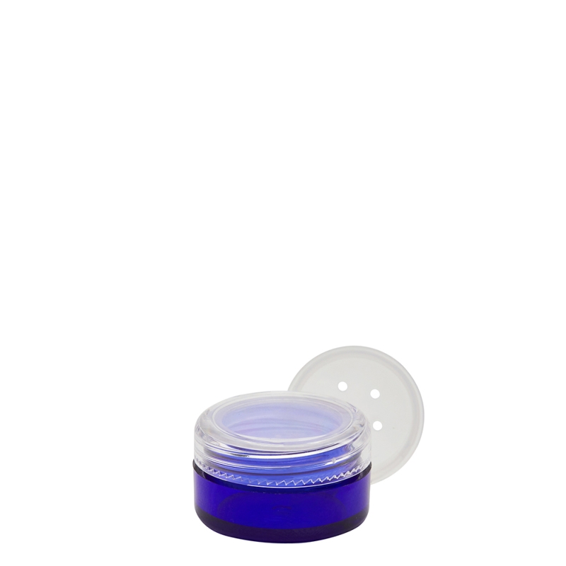 5g Blue Plastic Cos Pot & Blue Lid & Sifter