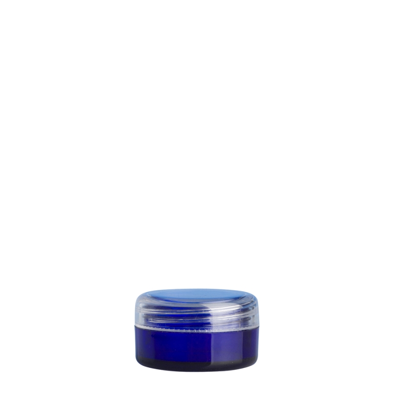 5g Blue Plastic Cos Pot & Clear Lid