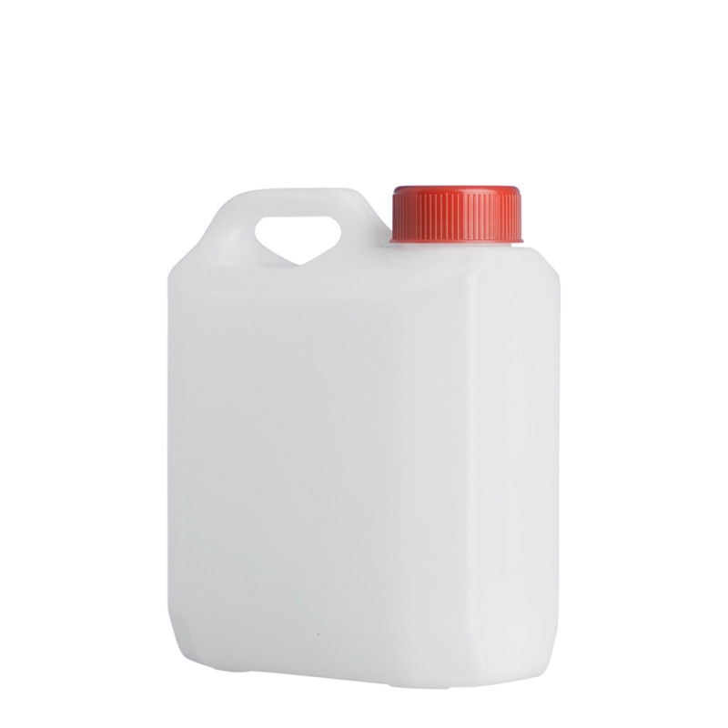 1 Litre Natural Plastic Jerrycan & 38mm Red Screw