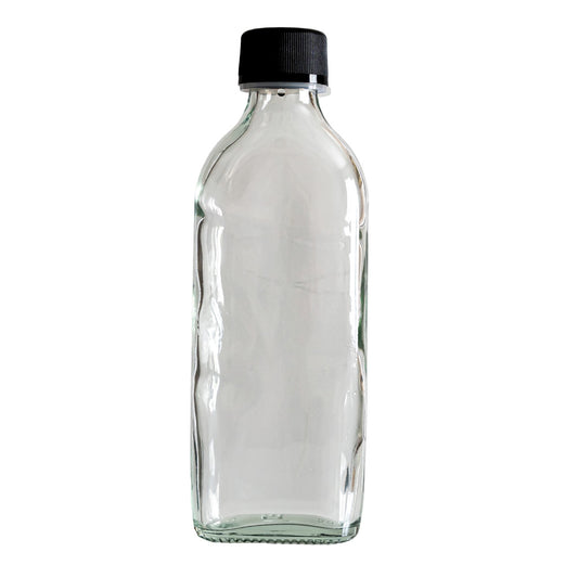 200ml Clear Flat Oval (28mm)