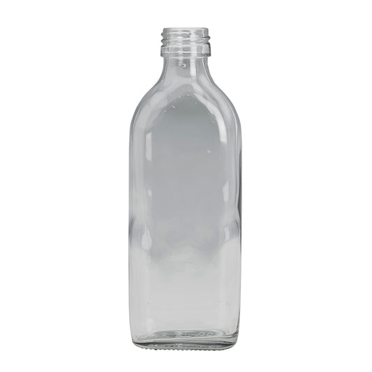 200ml Clear Flat Oval (28mm)