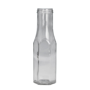 250ml Clear Hex Sauce Bottle (43mm)