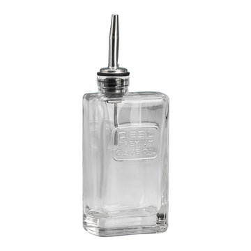 250ml Clear Premium Olive Oil Btl & S/Steel Pourer