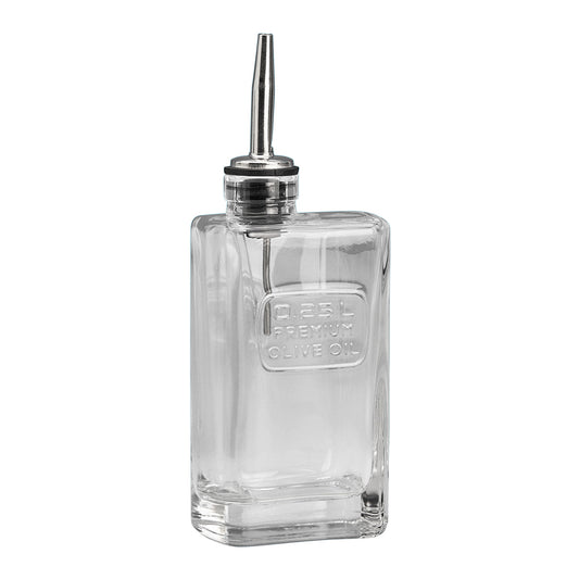 250ml Clear Premium Olive Oil Btl & S/Steel Pourer