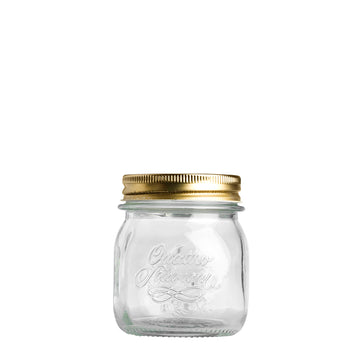 250ml Quattro Jar & 70mm Gold Preserving Screw