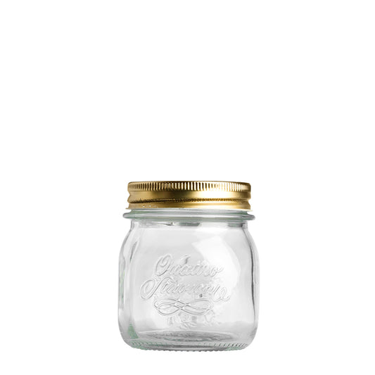 250ml Quattro Jar & 70mm Gold Preserving Screw