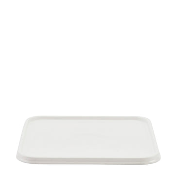 2000ml White Square Bowl Plastic Lid