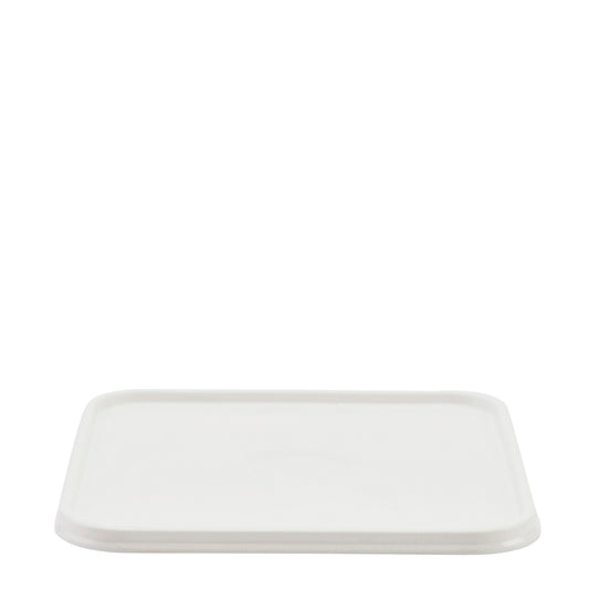 2000ml White Square Bowl Plastic Lid