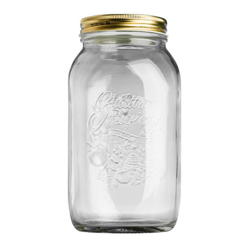 1500ml Quattro Jar & 86mm Gold Preserving Screw