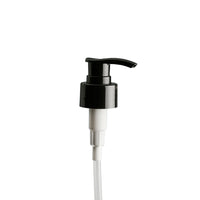 28mm Black Ribbed Lotion Pump Natural Shaft