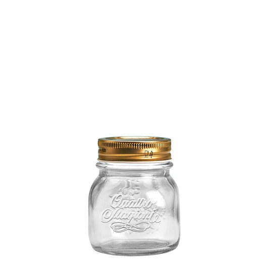 150ml Quattro Jar & 56mm Gold Preserving Screw