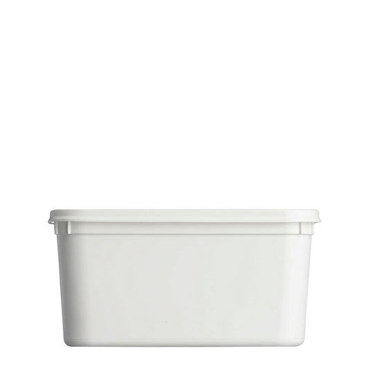 2000ml White Square Plastic Bowl