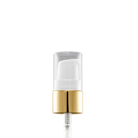 18mm Gold/White Lotion Pump & Clear Clip O/C (Taiwan)