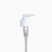 28mm White Ribbed Lotion Pump Natural Shaft