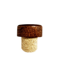 22.5mm Micro-Agg (Primecork Wash) Cork w Dark Brown Wood Top