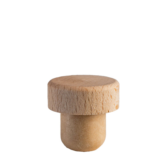 22.5mm Synthetic Cork with Wooden Flat Top (Top)