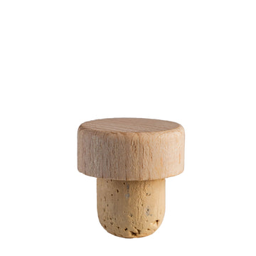 22.5mm Natural Cork (Lubcork P2X wash) with Wooden Flat Top