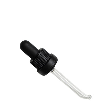18mm Black Tampertel Dropper (oviii)(30ml Amber/Green/Clear)