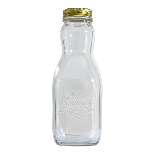 1000ml Clear Quattro Juice Btl & 56mm Gold Preserving Screw