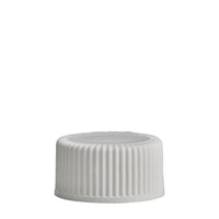 18mm White Ribbed Polyring Cap