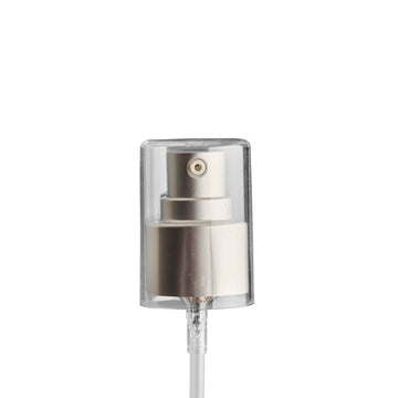 24mm Brushed Aluminium Cos Lotion Pump & Clear O/C