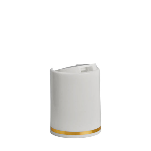 24mm White/Gold Band Disc Cap