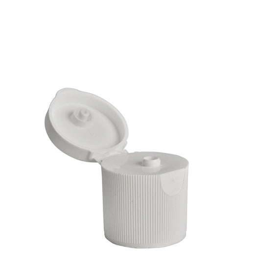 24mm White Ribbed Flip Top