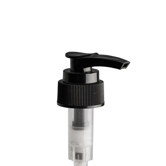 24mm Black Short Skt Ribbed Lotion Pump Nat Shaft (Disp Btl)
