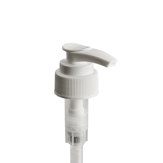 24mm White Short Skt Ribbed Lotion Pump Nat Shaft (Disp Btl)