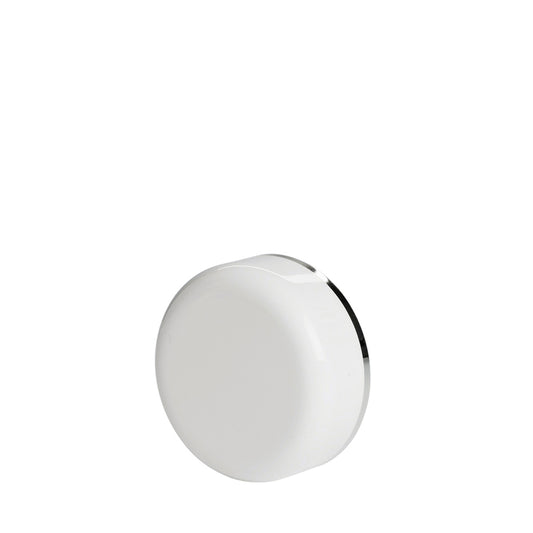 40mm White/Silver Round Edge Wadded Cap