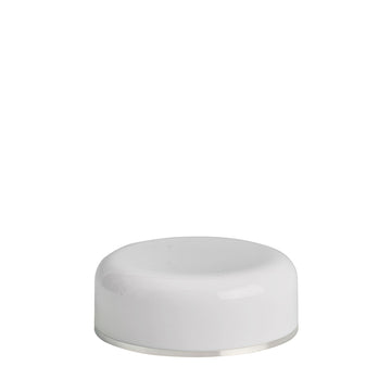 45mm White/Silver Round Edge Wadded Cap