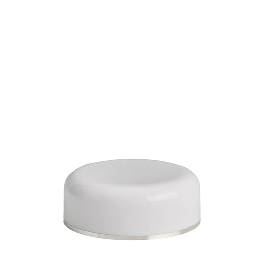 45mm White/Silver Round Edge Wadded Cap