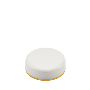 58mm White/Gold Round Edge Wadded Cap