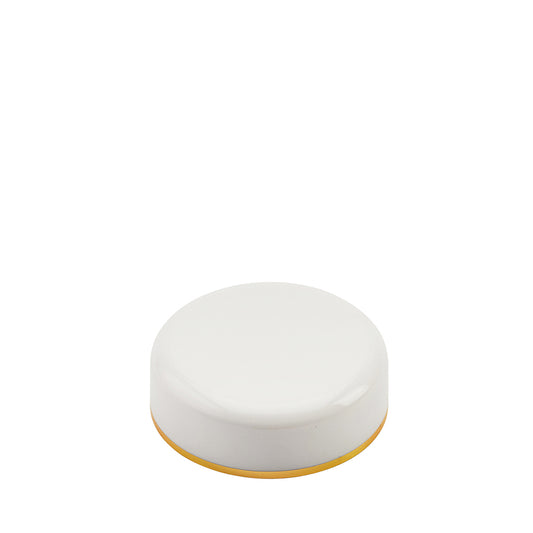 58mm White/Gold Round Edge Wadded Cap