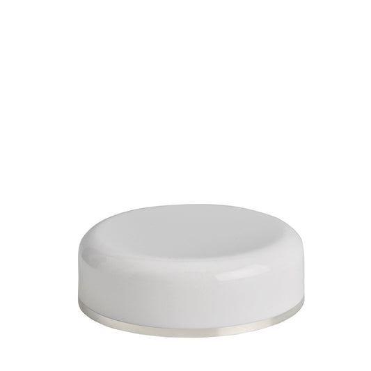58mm White/Silver Round Edge Wadded Cap