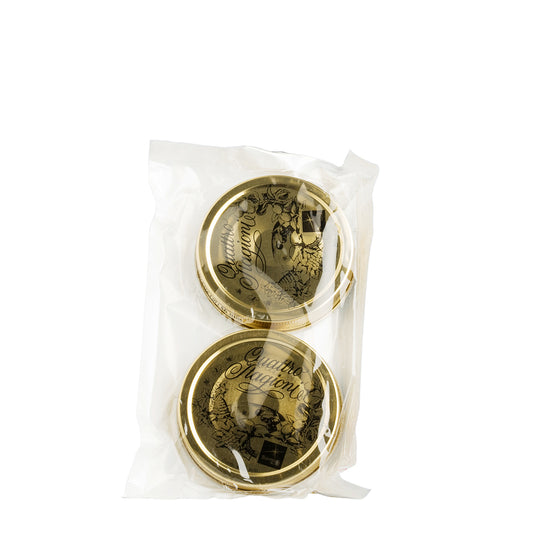 2x 70mm Gold Preserving Screw Caps for 250/500ml Quattro Jar - CTN(108)