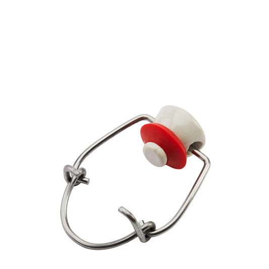 White/Red Porcelain Wire Clip Top