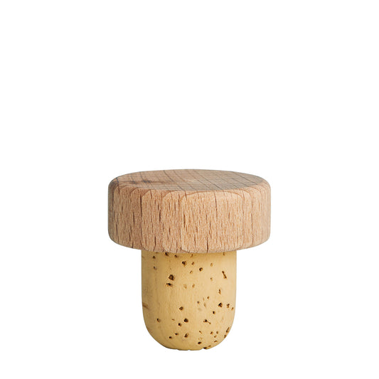 19mm Natural Cork (Lubcork P2X wash) with Wooden Flat Top