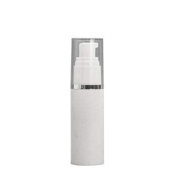 30ml White Vacuum Pump Btl & Clear/Silver Band O/C