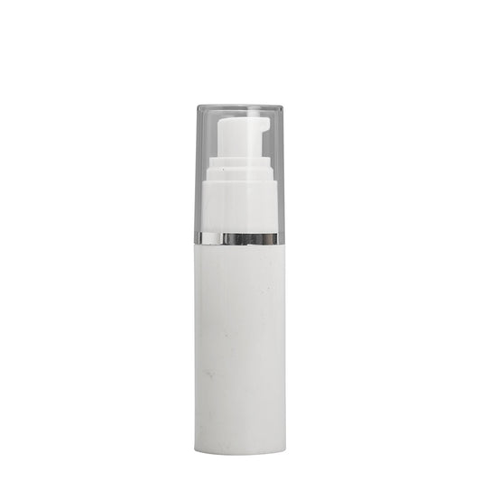 30ml White Vacuum Pump Btl & Clear/Silver Band O/C