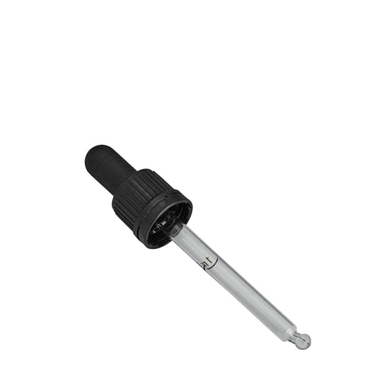 18mm Black Tampertel Dropper with 1ml mark (for 50ml)