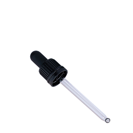 18mm Black Tampertel Dropper (50ml Drip Btls) (88mm pipette)