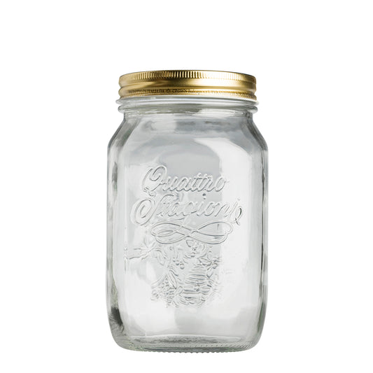 1000ml Quattro Jar & 86mm Gold Preserving Screw