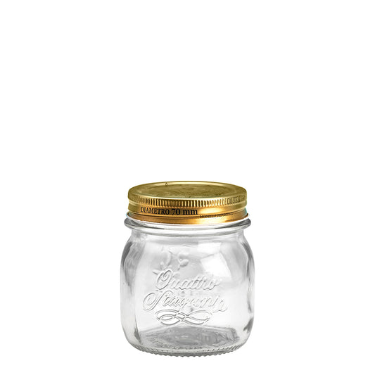 200ml Quattro Jar & 86mm Gold Preserving Screw