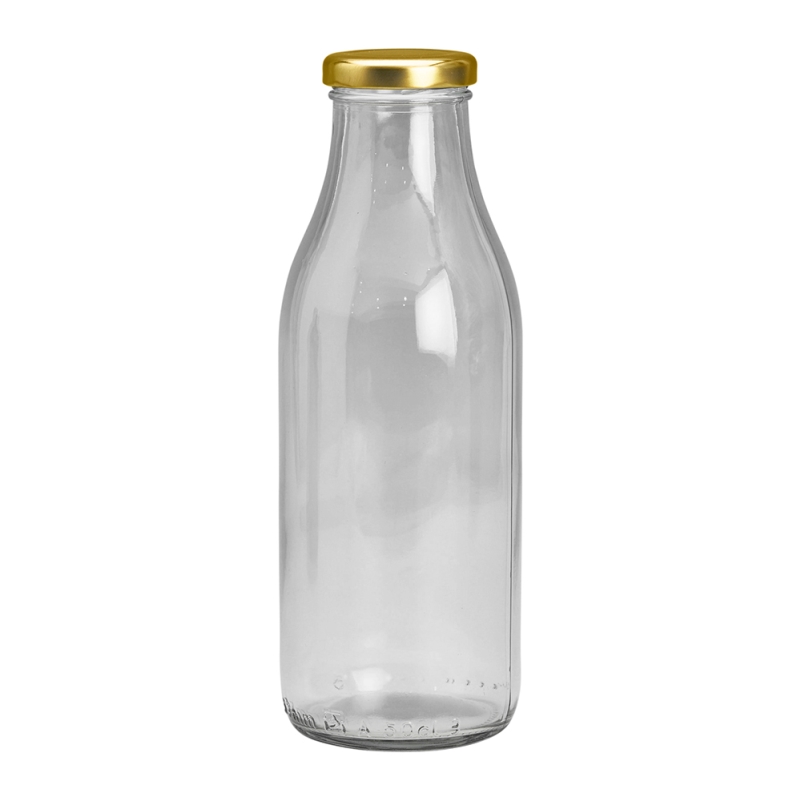 500ml Clear Juice Btl & 43mm Gold Twist