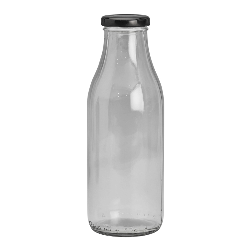 500ml Clear Juice Btl & 43mm Black Twist