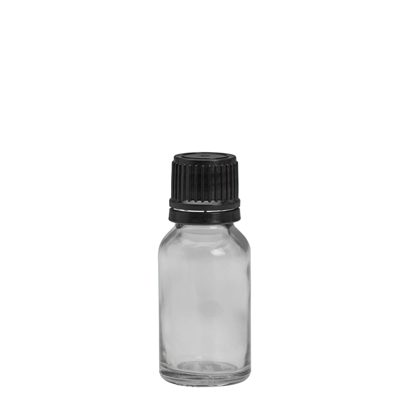 15ml Clear Drip Btl & 18mm Black T/T