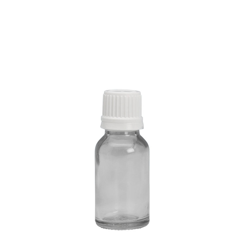 15ml Clear Drip Btl & 18mm White T/T