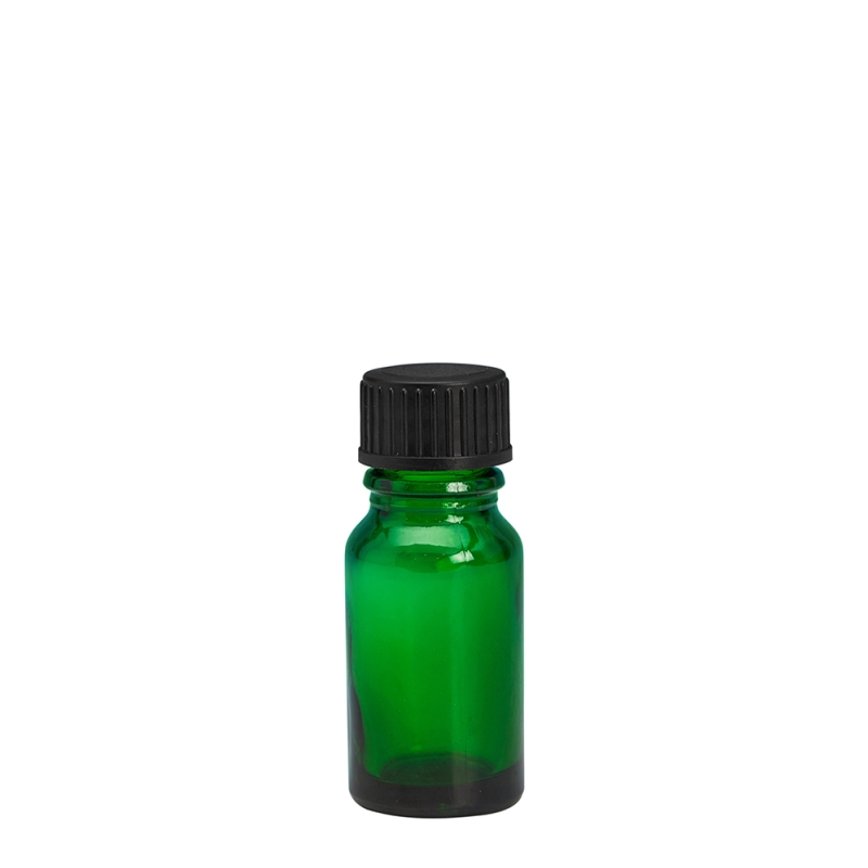 10ml Green Drip Btl & 18mm Black Foam Wad Cap