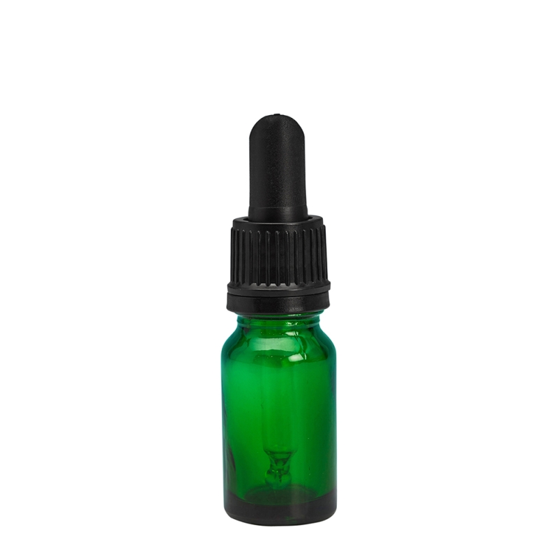 10ml Green Drip Btl & 18mm Black T/T Dropper